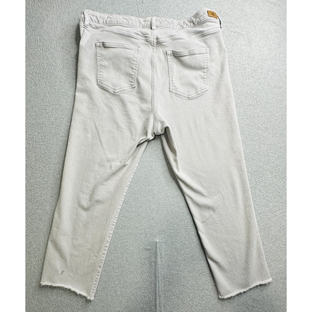 Lauren Ralph Lauren Jeans Womens 16W Plus Gray Frayed Hem Straight Stretch Pants